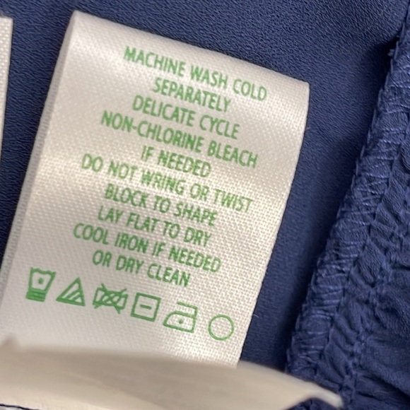 Lilly Pulitzer Tensley Peplum Hem Peasant blouse Navy Size Small - Picture 4 of 8